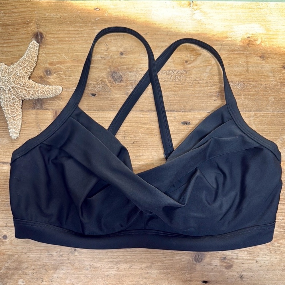 Athleta Black Sports Bra Minimalist Design